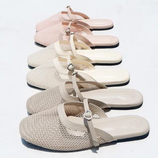 ส่งด่วน!! ALINBRAND รองเท้าแตะ ตะข่าย แต่งหัวใจน่ารัก รุ่น บีริส อลินแบรนด์ ไซส์36-42