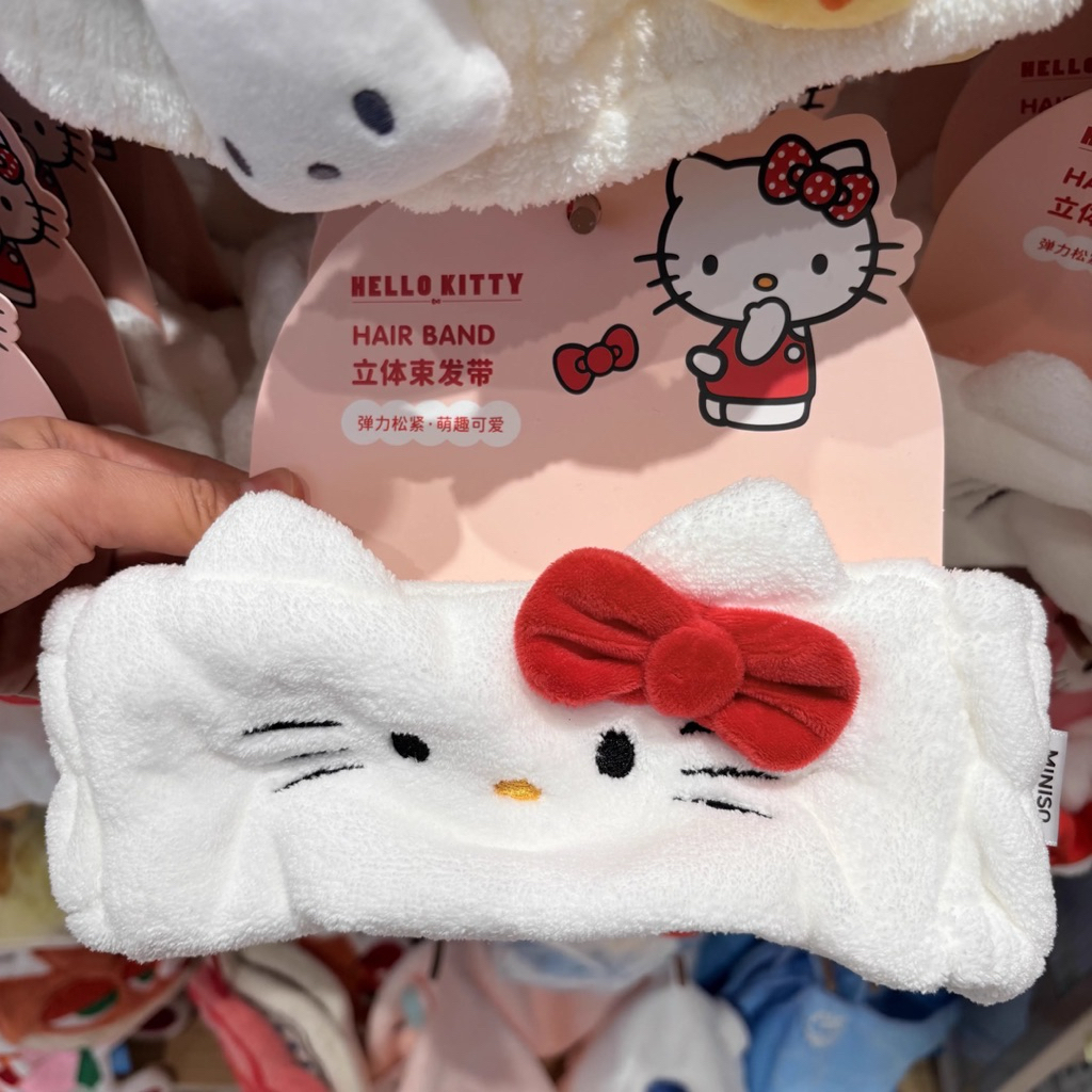 🎀พร้อมส่ง ผ้าคาดผม Hello Kitty สุดคิ้วท์ Miniso x Sanrio ลิขสิทธิ์แท้💯