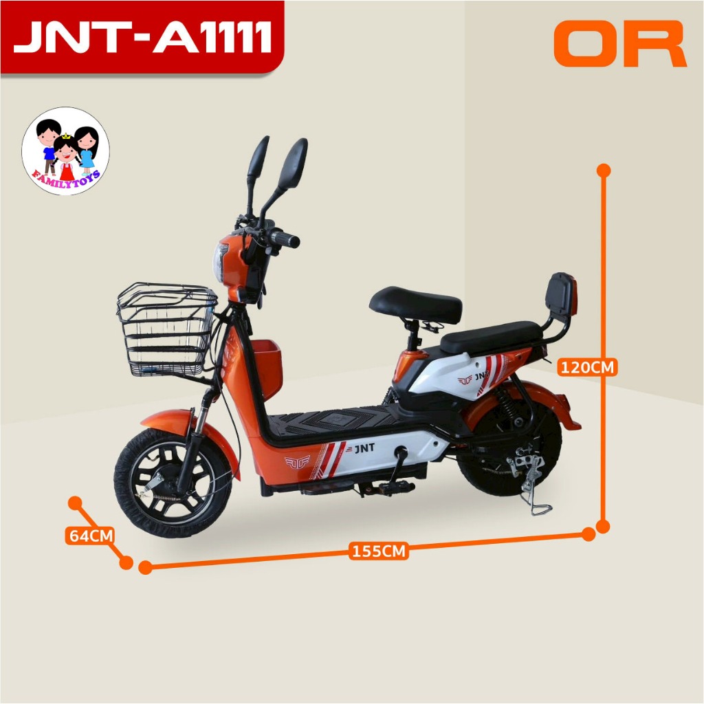 Familytoys168 จักรยานไฟฟ้า แบตเตอรี่ 36v12 ah หน้าจอดิจิทัล มาพร้อมไฟเลี้ยว รุ่น JNT1111
