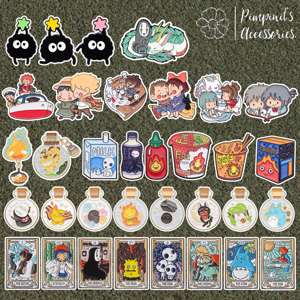 ร้านในไทยพร้อมส่ง : เข็มกลัดเซ็ทตัวละครจิบลิสตูดิโอ | GHIBLI STUDIO GANG Enamel Brooch Pin Set.