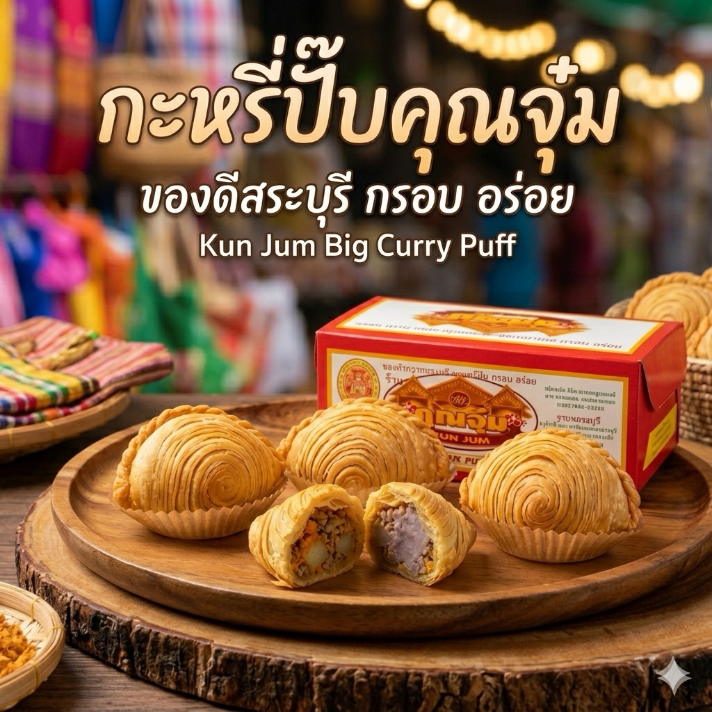 กะหรี่ปั๊บคุณจุ๋ม กด10 ชิ้นถูกมาก!!! ส่งฟรี !! ไส้แน่น แป้งบาง เจ้าดังสระบุรี ของฝากสระบุรี ของดีสระบุรี ส่งทุกวัน