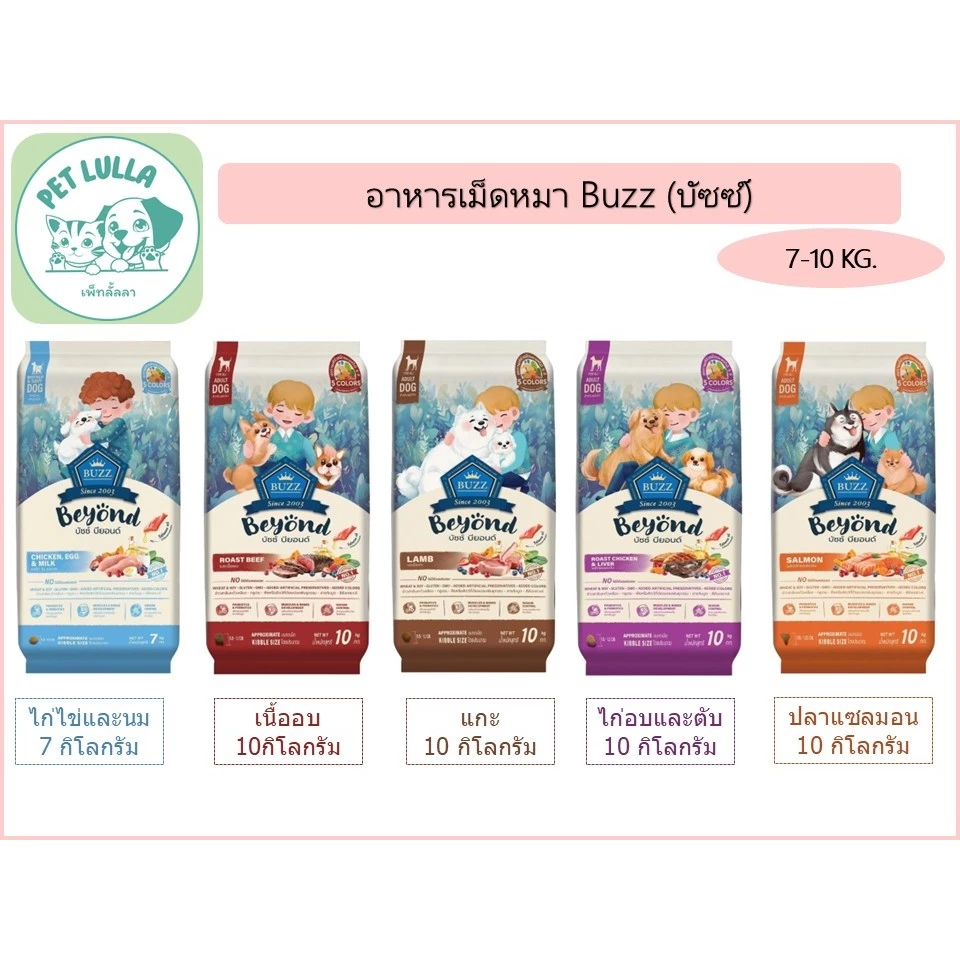 Buzz Beyond บัซซ์ บียอนด์ อาหารหมา อาหารมาเกรดพรีเมี่ยม ขนาด 10 kg (มีถุงแบ่งด้านในถุงละ 1 กิโล) // จัดส่งทั้งกระสอบ