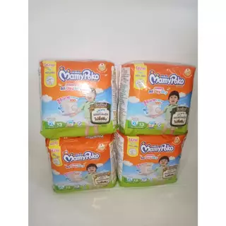 มามี่โพโค ออลเดย์ดราย แพค4ห่อ แพมเพิสเด็กแบบกางเกง MamyPoko All Day Dry (งานครึ่งลัง4ห่อ)