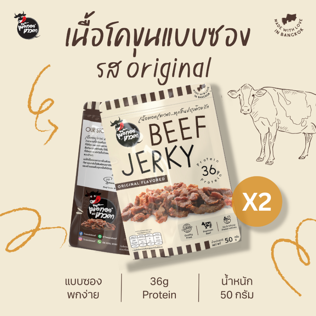 เนื้อล้วน 2 ซอง (ขนาด 50 กรัม) | เนื้อทอดเทวดา