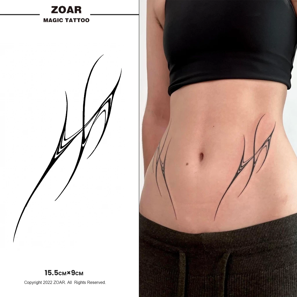 !!ส่งไทย!! แทททูกันน้ำ ZOAR รอยสักสมุนไพร กึ่งถาวร ติดทนนาน 2 สัปดาห์ เหมือนจริง กันน้ำ กันรอย Magic Tattoo สีดำ black
