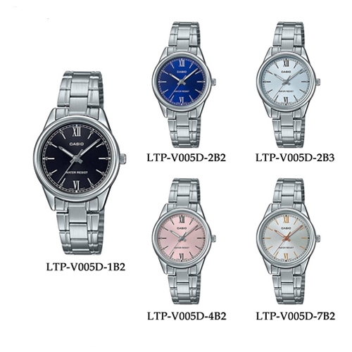 CASIO นาฬิกาข้อมือผู้หญิง รุ่น LTP-V005D,LTP-V005D-1B2,LTP-V005D-2B2,LTP-V005D-2B3,LTP-V005D-4B2,LTP