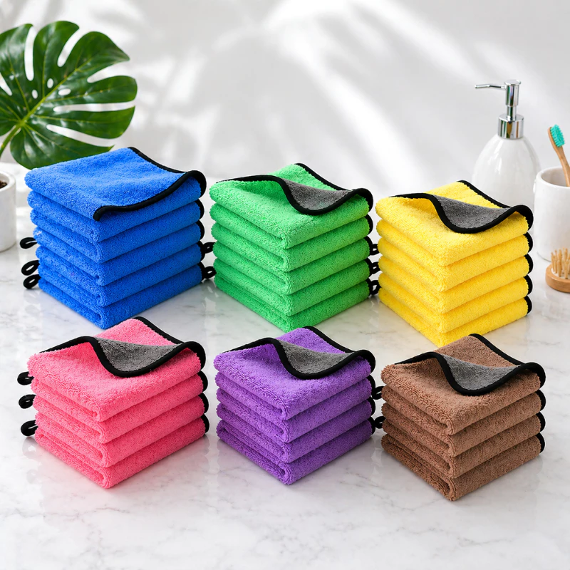 ผ้าไมโครไฟเบอร์ 3D ขนาด 400แกรม 30X30 CM เกรดพรีเมี่ยม หนานุ่ม ซับน้ำไว ทำความสะอาดอเนกประสงค์ thumbnail 7
