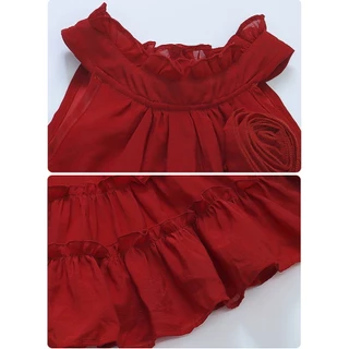 jqk ชุดเดรส กระโปรงเด็กผู้หญิง (สีแดง) รุ่น LL102