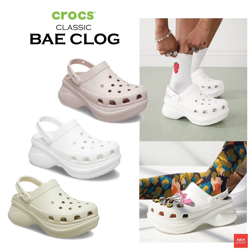 [กลับมาแล้ววว ตัวจิ๊ดดด] CROCS Classic Bae Clog รองเท้า เสริมส้น ผู้หญิง ครอคส์ แท้
