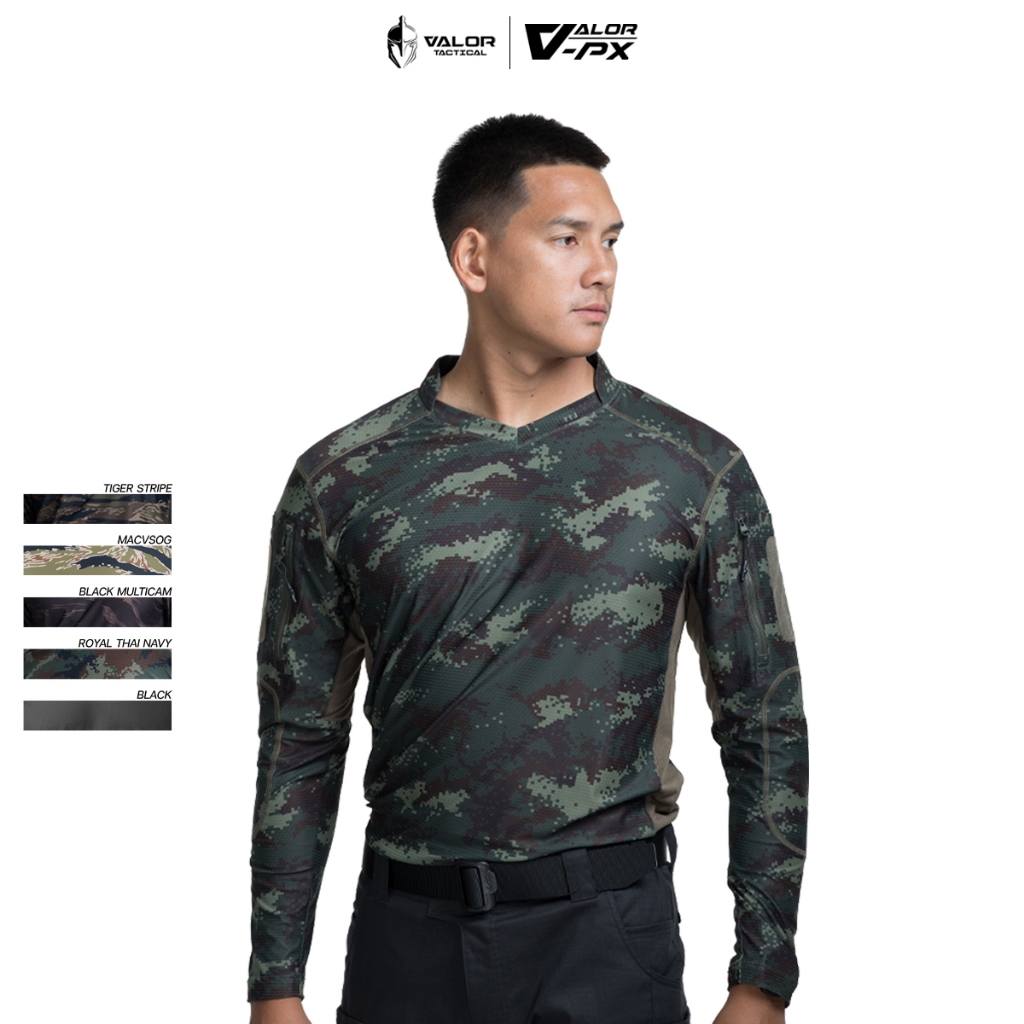 VALOR PX - Standard Operation Shirt, SOS GEN 2 เสื้อทหาร เสื้อแขนยาวผู้ชาย คอวี ระบายอากาศได้ดี