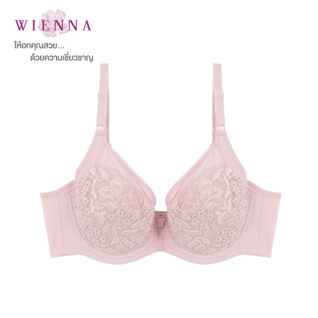 WIENNA เสื้อชั้นใน New Collection 5 Years  Yonger DB43107 แบบFullcup สีชมพูพาสเทล สีฟ้าอมม่วง Tulip Carnation