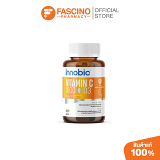 INNOBIC Vitamin C 1000 + D3 อินโนบิก วิตามินซี ภูมิคุ้มกัน ต้านอนุมูลอิสระ 60 เม็ด