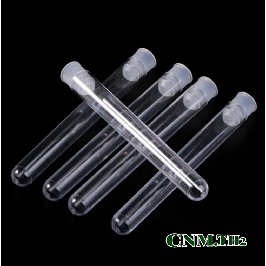 Roll พลาสติกใส หลอดทดลองพลาสติกใส พร้อมฝาปิด 15x100 มม. 50 ชิ้น/แพ็ค