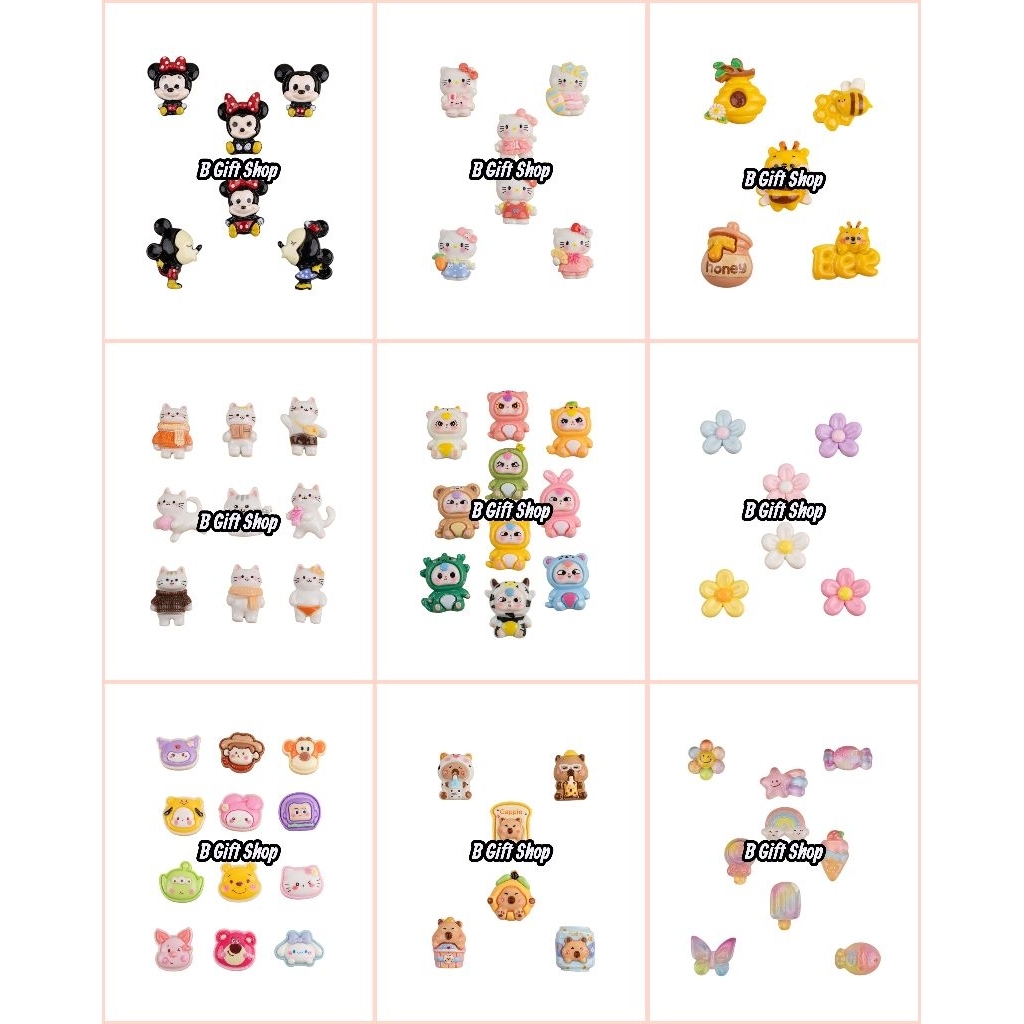 ส่งจาก🇹🇭 เรซิ่น​ การ์ตูน​ คละ​ลาย​ 1ห่อ​มี10​ชิ้น​
