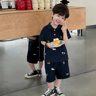 PRINCESS KESLI ชุดเซทเด็กฤดูร้อน 2ชิ้น ลำลอง แฟชั่นเกาหลี เสื้อยืดลำลองกางเกงขาสั้น