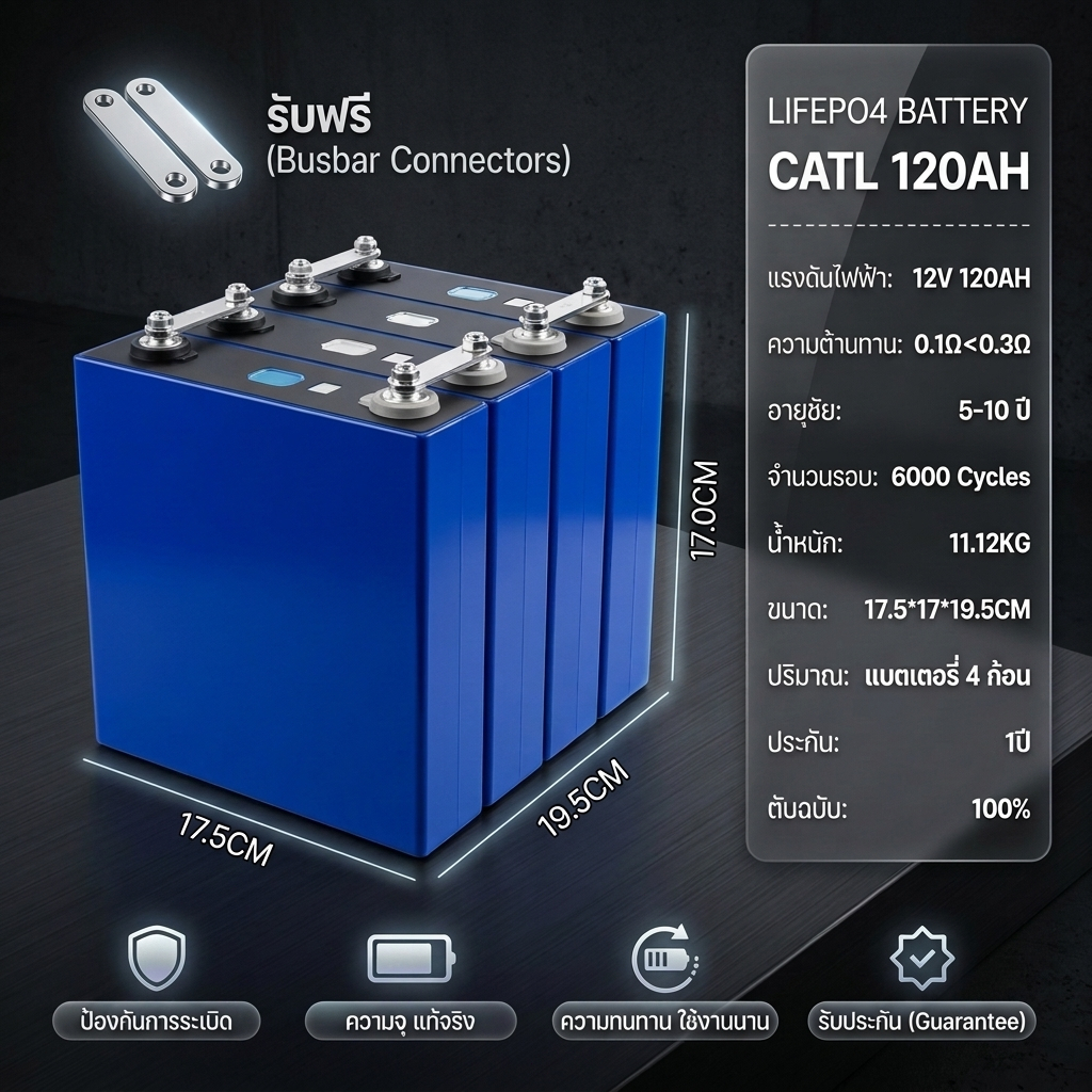 ผลิตภัณฑ์ใหม่ แบตเตอรี่ลิเธียม 3.2V 120Ah แบตเตอรี่ลิเธียมเหล็กฟอสเฟต 6000 รอบ แบตเตอรี่ USP เซลล์แสงอาทิตย์