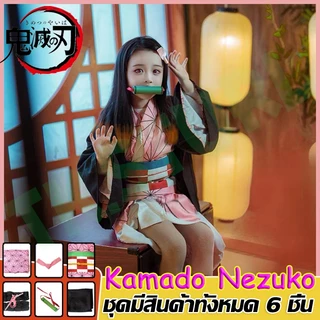 Nezuko Cosplay กทมชุดเนซึโกะ ชุดครอสเพลย์ดาบพิฆาตอสูร ชุดคอสเพลย์ รักษาสิ่งแวดล้อม อ่อนโยน