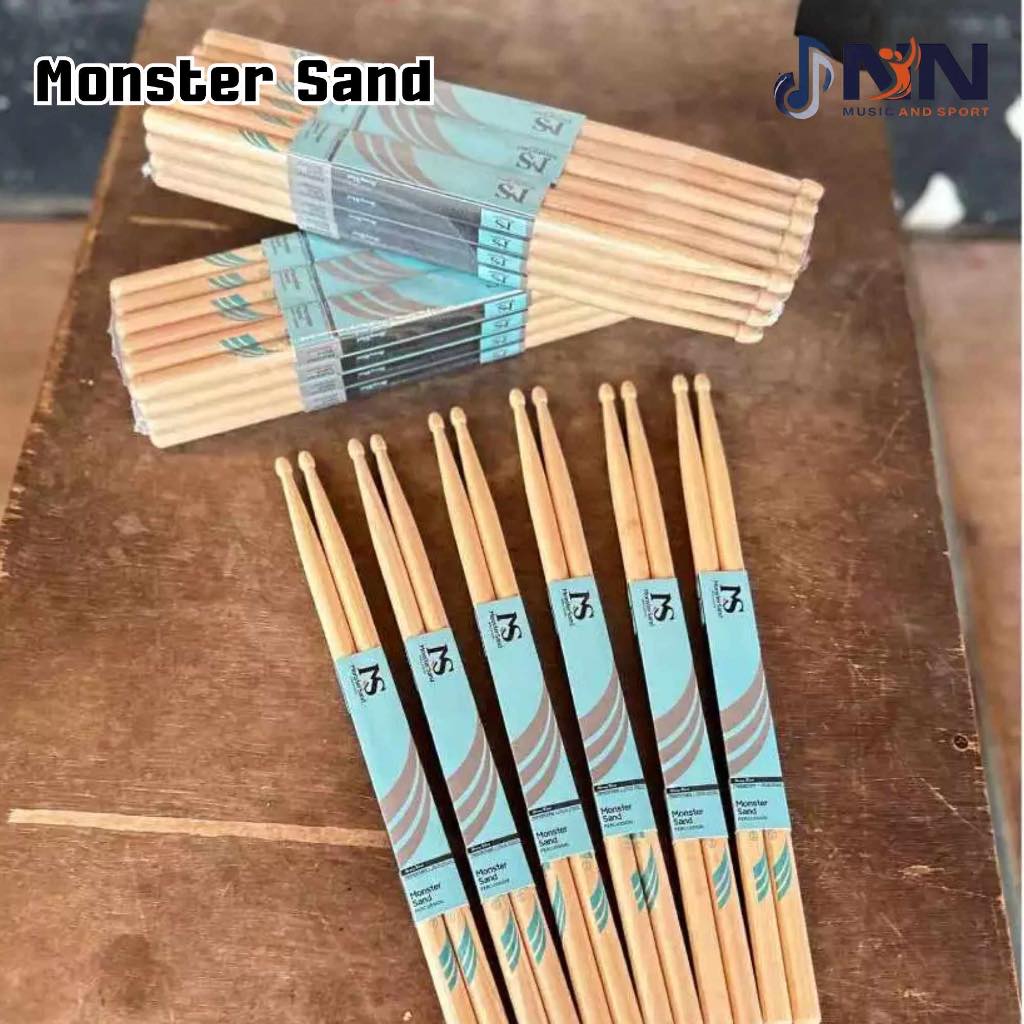 ไม้กลอง Monster Sand เนื้อไม้คุณภาพดี แข็งแรง ทนทาน ขนาด 7A, 5A, 5B, 2B
