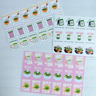 SmileSticker สติ๊กเกอร์มัทฉะ Matcha Lover ตกแต่งแก้วเครื่องดื่ม เนื้อพลาสติก กันน้ำ ติดง่าย