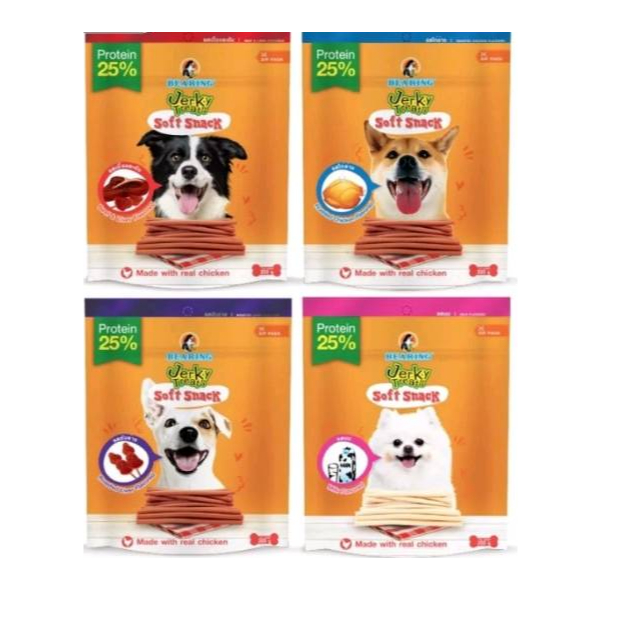 BEARING ขนมสุนัขขนมหมา เนื้อไก่อัดแท่ง Jerky Treats Soft Snack300กรัม