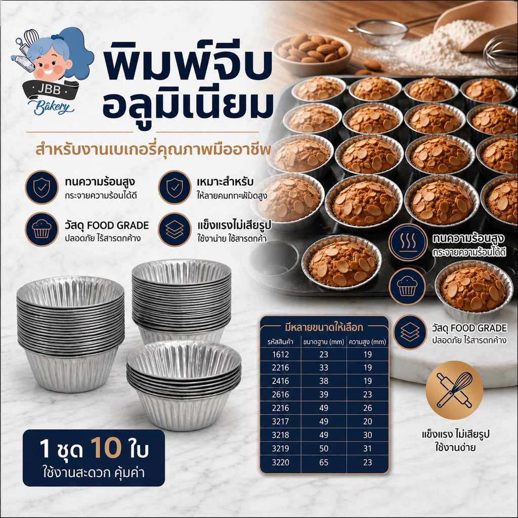 พิมพ์จีบอลูมิเนียม แพ็ค 10ใบ ***