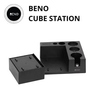 Beno Cube Station ถังเคาะทิ้งกากกาแฟและที่วางอุปกรณ์ ใช้กับก้านชงทุกยี่ห้อทุกขนาด พลาสติก abs หนาเหนียวทน ถอดถังขยะเทได้