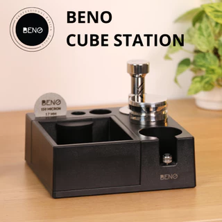 Beno Cube Station ถังเคาะทิ้งกากกาแฟและที่วางอุปกรณ์ ใช้กับก้านชงทุกยี่ห้อทุกขนาด พลาสติก abs หนาเหนียวทน ถอดถังขยะเทได้