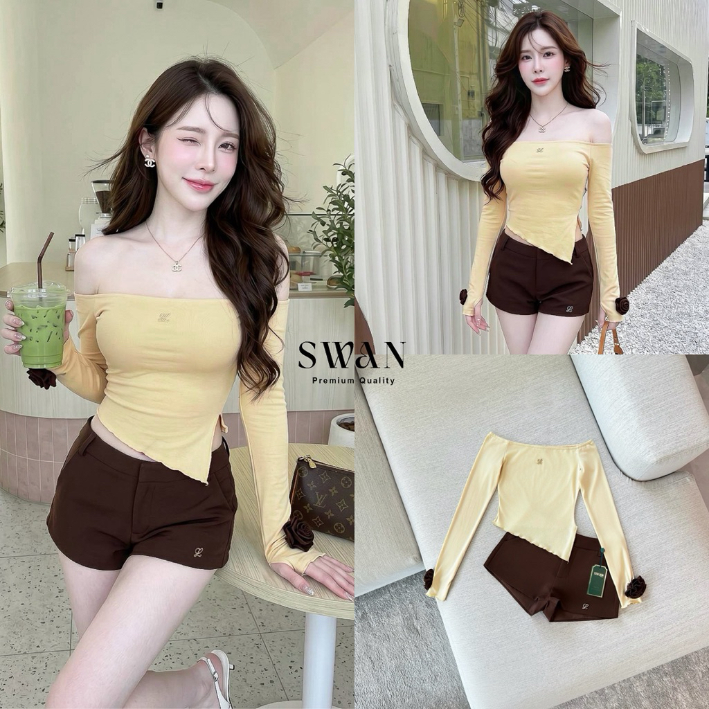 Set 2 ชิ้น เสื้อ+กางเกง น่ารัก ชิลๆ ใส่ไปคาเฟ่สบายๆ
