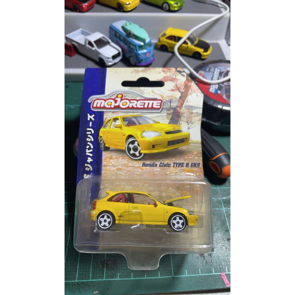 200  Majorette honda civic ek9   สีเหลือง รถในแพ๊ค