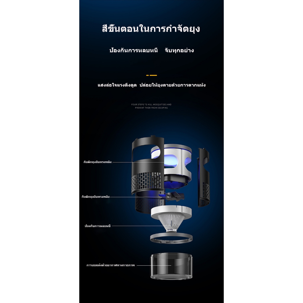 รับประกัน 3 ปี เครื่องดักยุง mosquito killer 【ไม่มีสารเคมี】เครื่องดักยุง อัตราการฆ่ายุง99% แสงม่วงล่อยุง กำจัดยุงและแมลง ราคา ถูกที่สุด ดีลบีเคเค แกลเลอรีภาพที่ 9