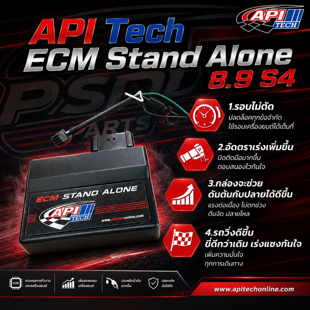 กล่องไฟ API ECM MSX STEP4 8.9 กล่องดำ Step 4 W110i,Msx,W125i ปลาวาฬ,W125i กล่อง API 8.9 S4 กล่องไฟ S.4