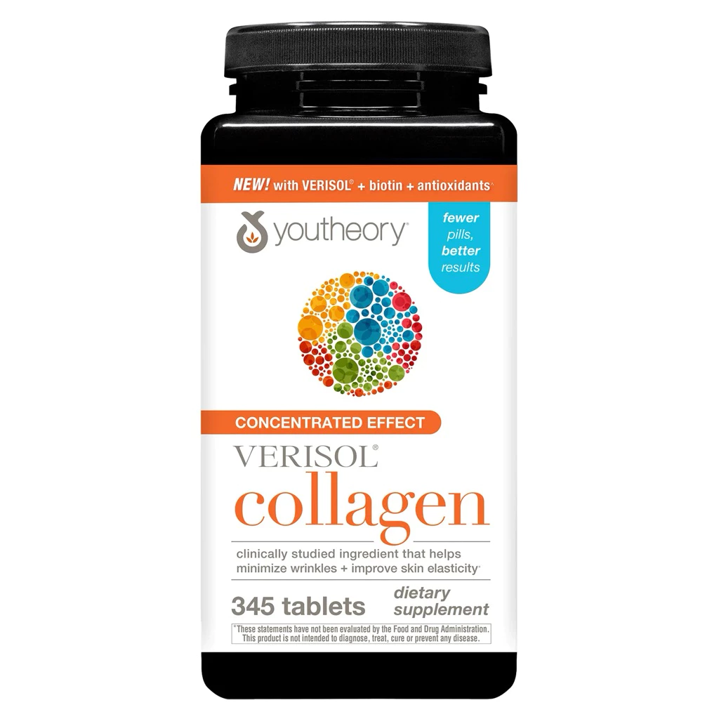 Youtheory Collagen สูตรใหม่ Advanced +biotin 345 เม็ด Exp.12/27