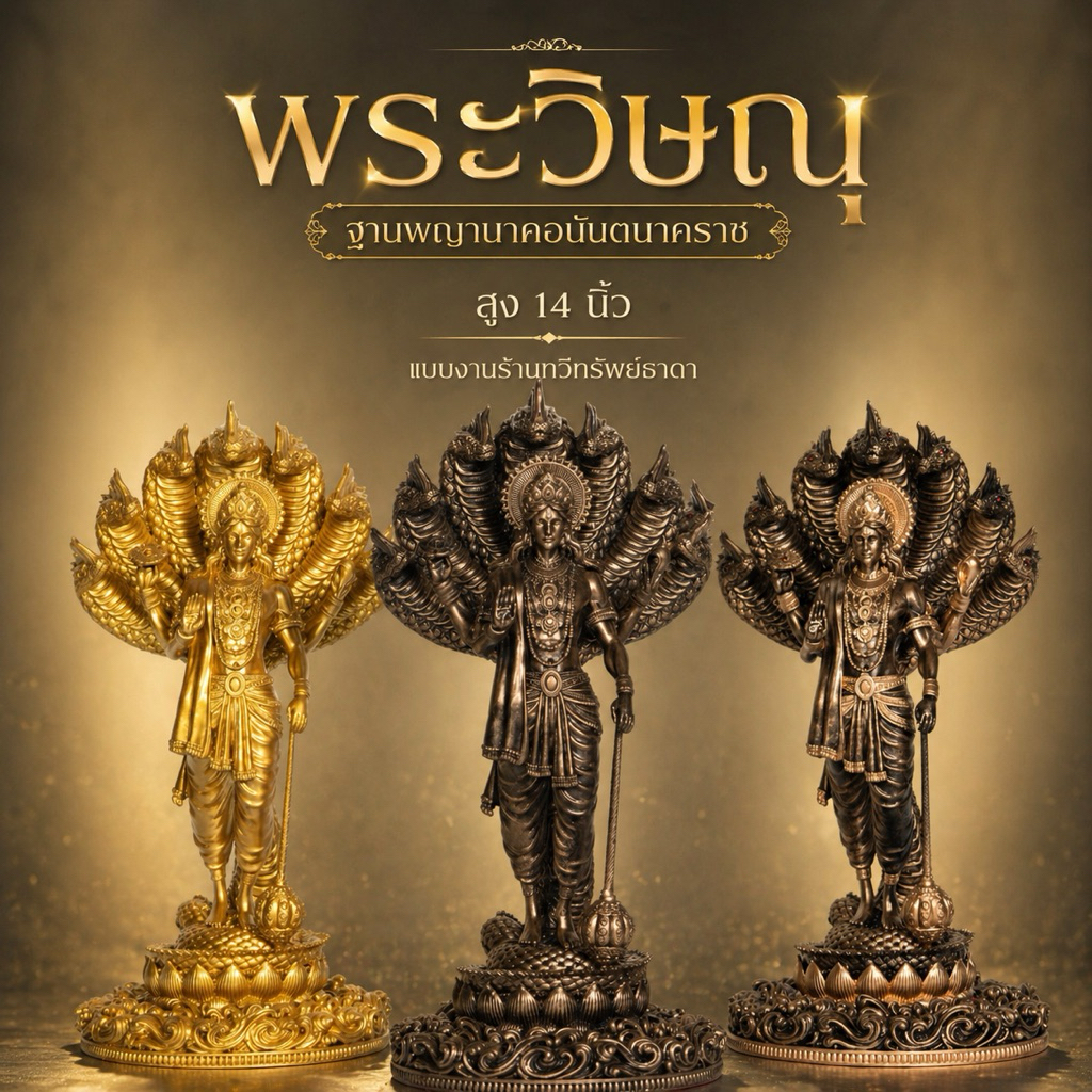 🪐พระวิษณุ หรือ พระนารายณ์ ( เทพผู้รักษา ปกป้อง แร่เหล็กน้ำพี้ สูง15.5นิ้ว สวย คม ขลัง