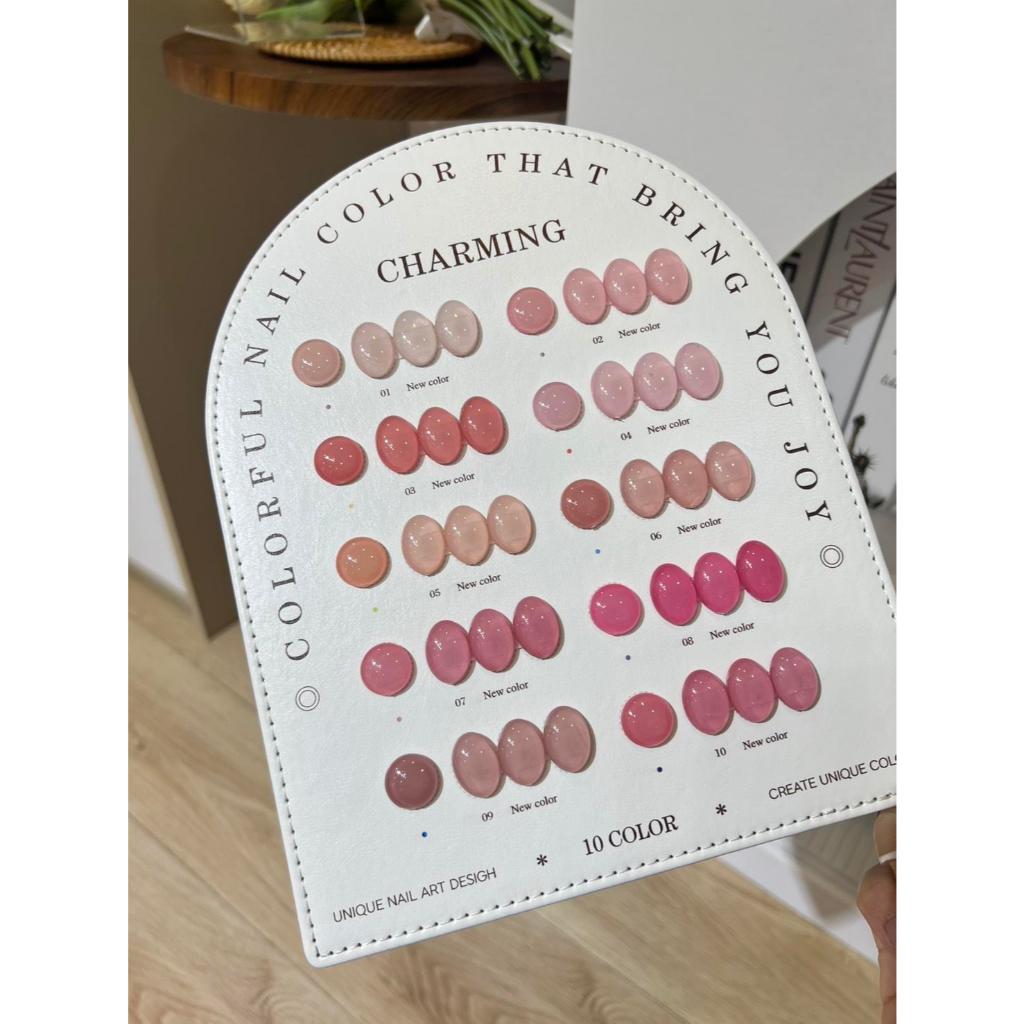 Charming Syrub สีเจลไซรัปยกชุด CM10-9 รุ่น 10 สี พร้อมชาร์จสำเร็จรูป  ชุดยาทาเล็บ