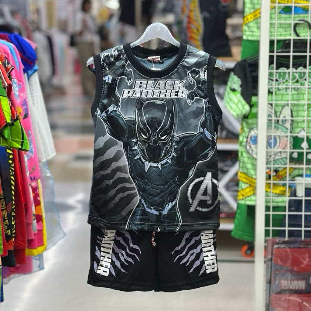 ชุดเสื้อแขนกุดลายSuper hero ผ้ามันมีไฟลิขสิทธิ์แท้