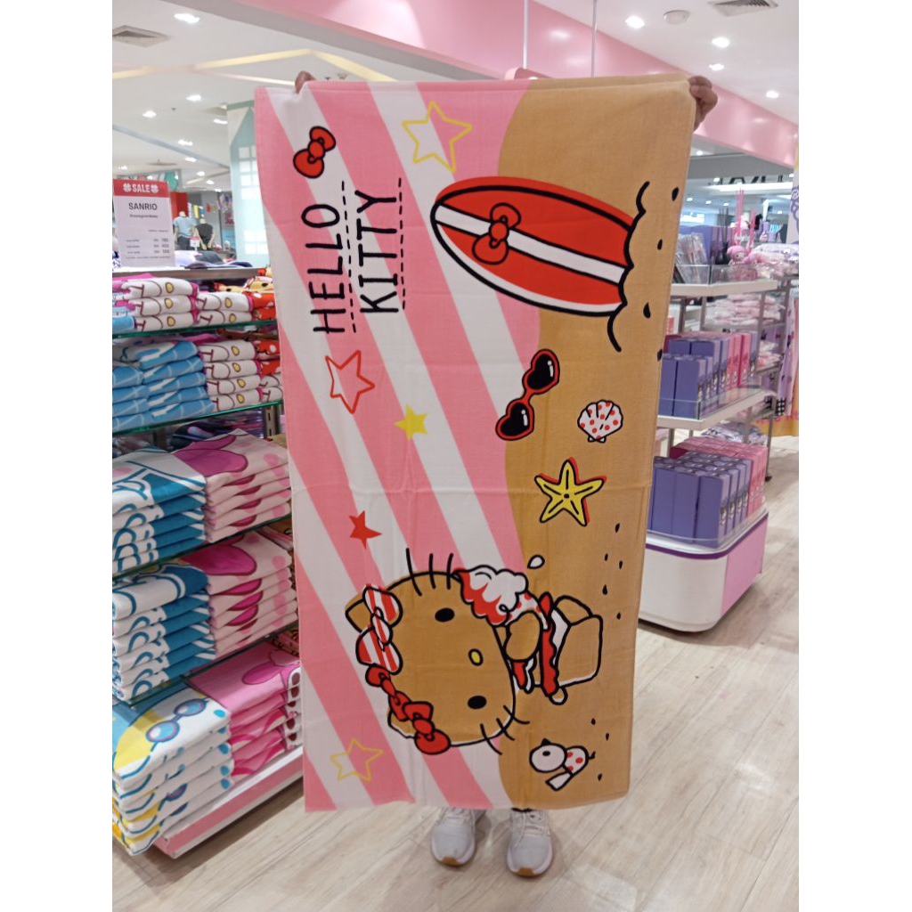 ผ้าเช็ดตัวsanrio แท้100% ขนาด25*50