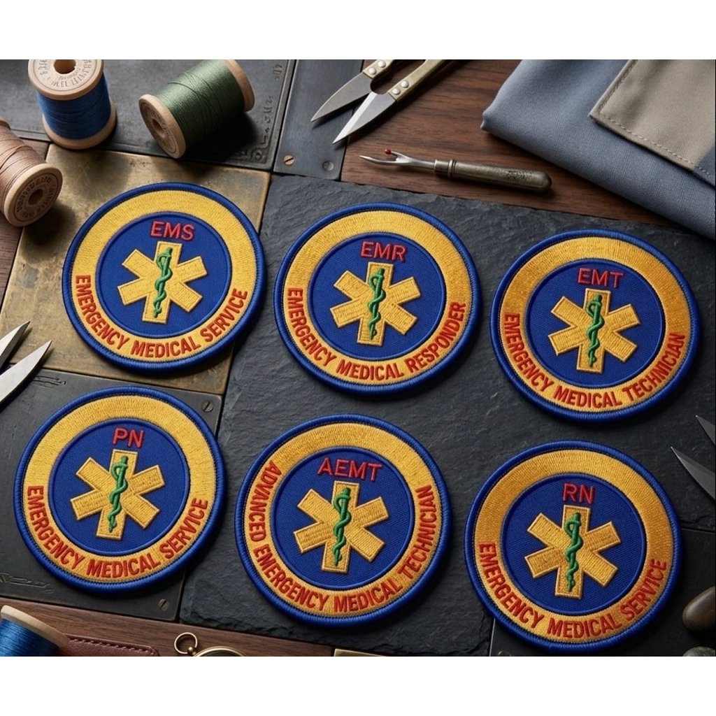 อาร์มปัก อาร์มกู้ภัย อาร์มปัก อาร์มติดเสื้อ อาร์มตีนตุ๊กแก EMS EMR EMT AEMT PARAMEDIC