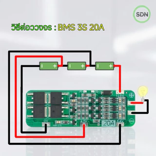 บอร์ดBMS ป้องกันแบตเตอรี่ 3S 12.6V / 4S 16.8V พร้อมระบบ Balance อัจฉริยะ กระแสสูง 20A-60A