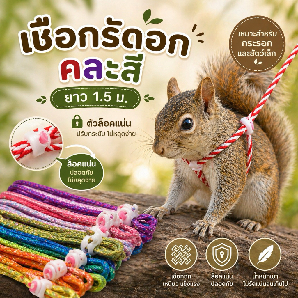 รัดอกขนาด 1.5 เมตร คละสี ตัวล็อคแน่น