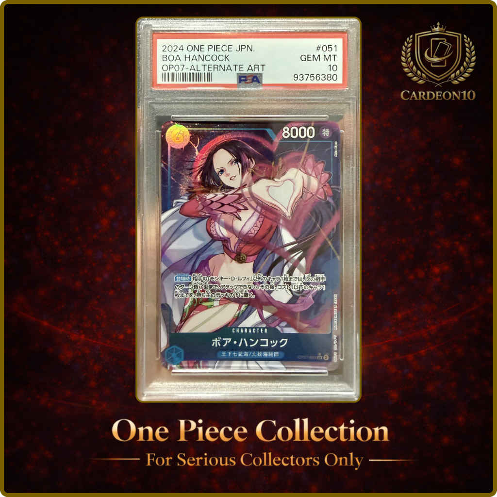 การ์ดแท้✅ พร้อมส่ง🚚 One Piece PSA10 Boa Hancock OP07-051 Alternate Art Gem Mint