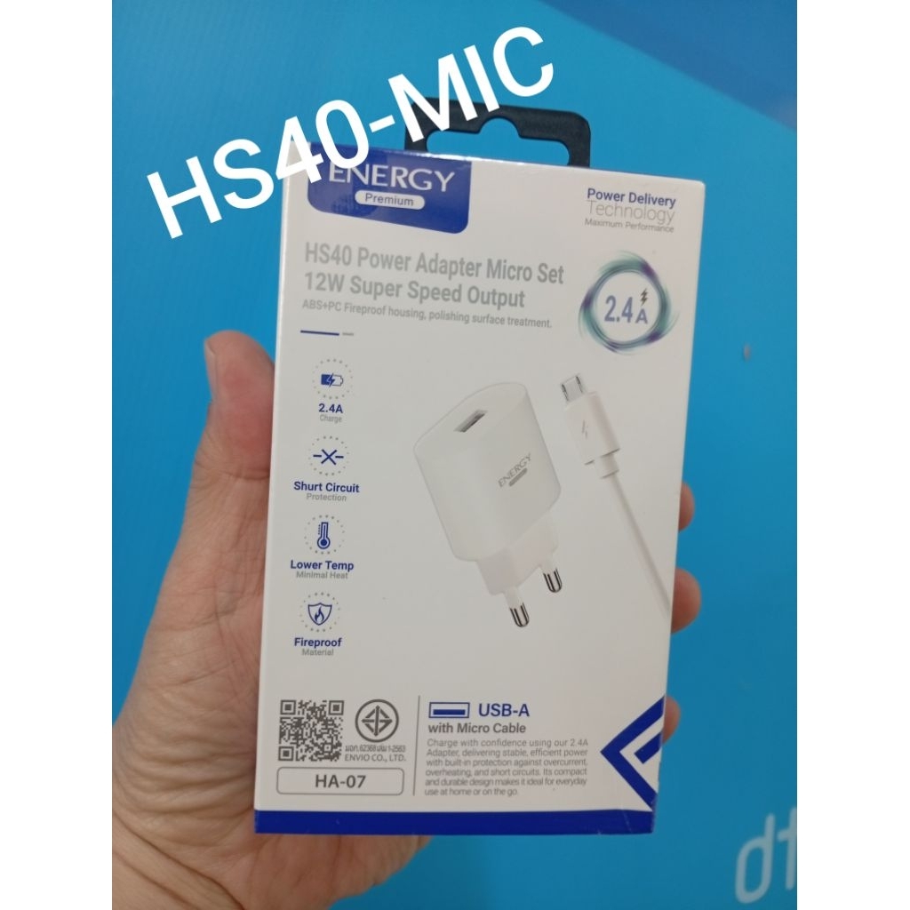 สายชาร์จมือถือหัวพร้อมสายไมโคร 2.4 แอมป์ 12 วัตต์ micro 2.4A