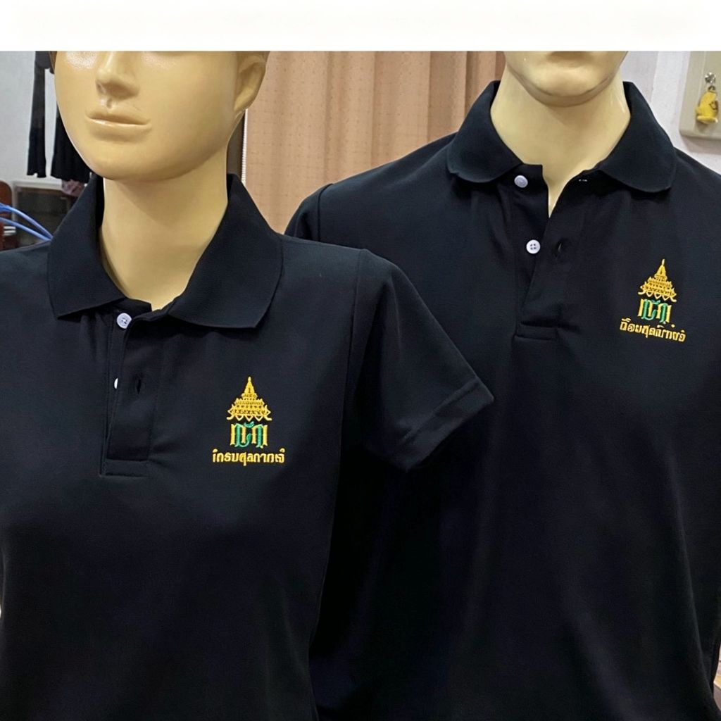 เสื้อโปโลลายโลโก้กรมศุลกากร สำหรับผู้ชายและผู้หญิง ผ้าคอตตอนแท้ ทันสมัยและเข้ากับทุกการแต่งกาย