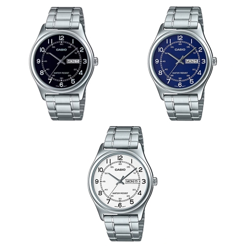 CASIO นาฬิกาข้อมือผู้ชาย สายสแตนเลส รุ่น MTP-V006D,MTP-V006D-1B2,MTP-V006D-2B,MTP-V006D-7B2