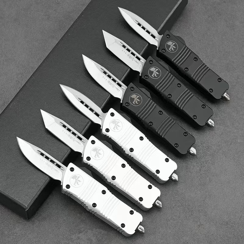 Microtech ไมโครเทคโนโลยี มินิกระโดดตรง OTF วัสดุตัดขอบ: D2 ความแข็ง: 58-60HRC วัสดุก้าน อลูมิเนียมการบิน (T6-6061)