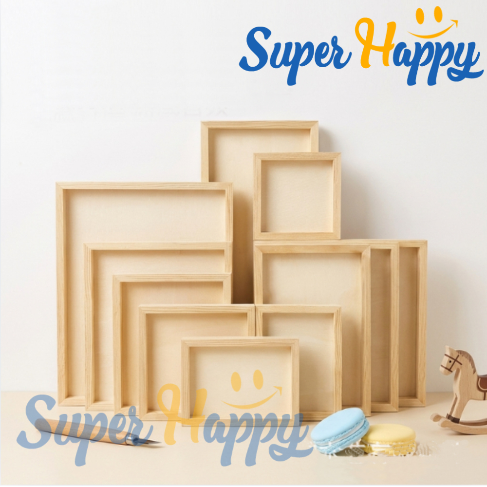 กรอบรูปไม้เปล่า DIY หลายขนาด | กรอบดินปั้น กรอบงานศิลปะ 3D | Wooden Frame Craft สำหรับตกแต่ง