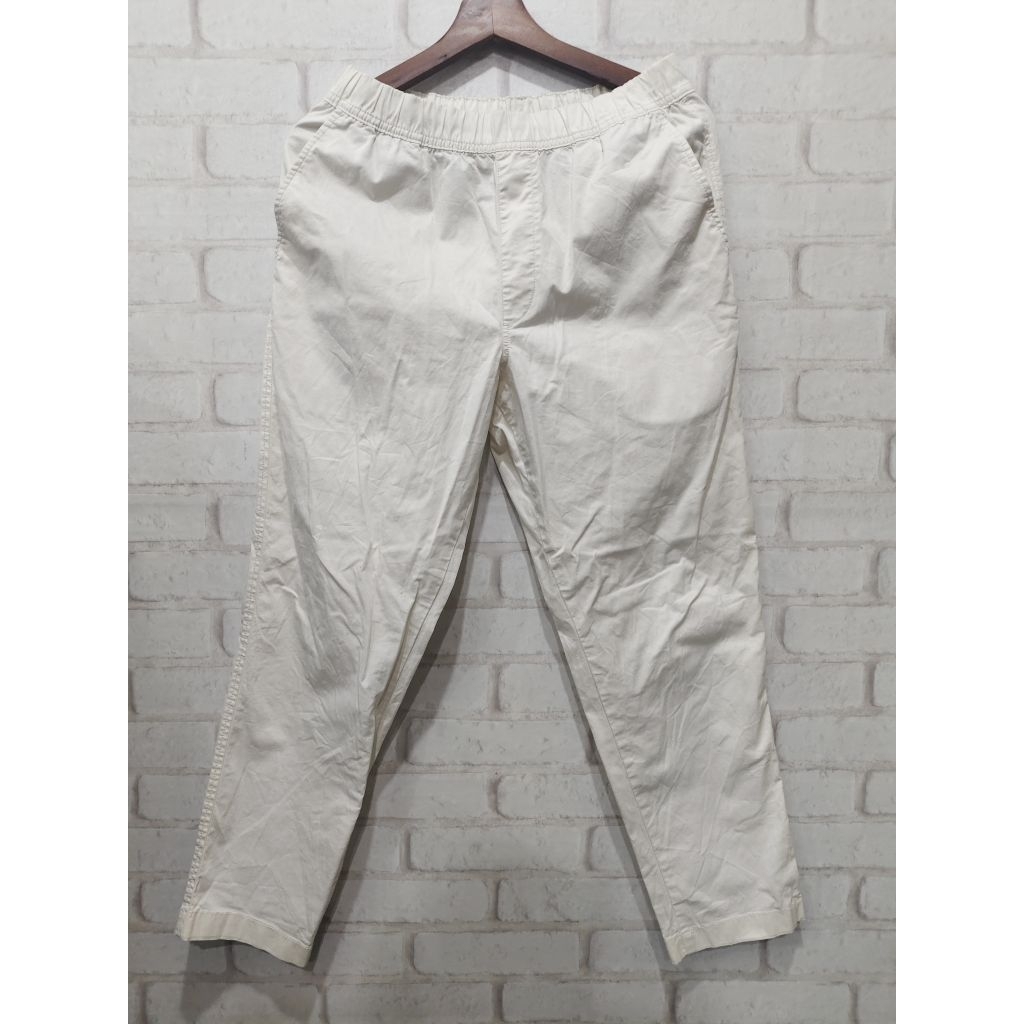 กางเกงผ้าคอตตอนรีแลกซ์ทรงแอนเคิล (Cotton Relaxed Ankle Pants) UNIQLO เอว 28-32 สะโพก 40 ยาว 36 ปลายข