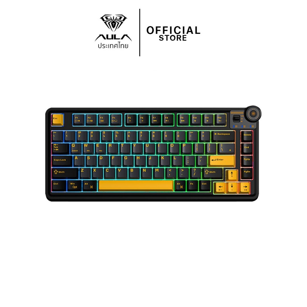 (ส่งต่อ) AULA - AU75 สีดำ (75%)+แป้นพิมพ์ตัวเลข+Keycap