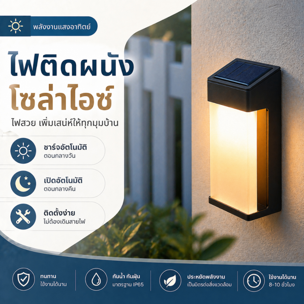【พร้อมส่งจ้า】ไฟ LED พลังงานแสงอาทิตย์ติดผนัง,ค่าไฟเป็นศูนย์,ไฟเซ็นเซอร์อัตโนมัติ,ไฟสวน,ไฟสนาม,ไฟติดผนัง,เหมาะสำหรับสวน,ว