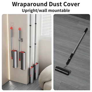 Long Handle Lint Roller ลูกกลิ้งกำจัดขนแมว เปลี่ยนกระดาษได้ Strong Adhesive Lint Roller ด้ามยาว กำจัดฝุ่นและขนสัตว์
