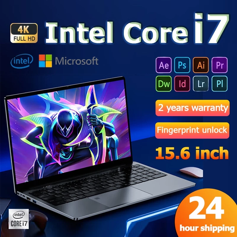 2026 ใหม่ต้นฉบับสำหรับ แล็ปท็อป Intel Core i7 Office FHD 15.6 นิ้ว Windows 11 Pro Laptop